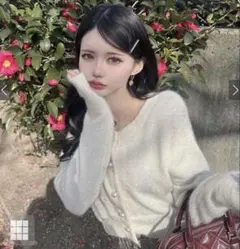 ラメシャギーニットカーディガン