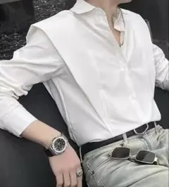 ホワイト フォーマルシャツ L