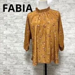 美品[FABIA] M花柄七分袖ブラウス 上品 エレガント