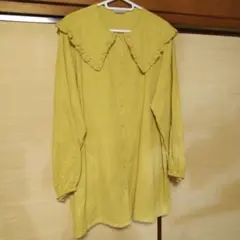 Samansa Mos2フリル付きイエローブラウス 長袖