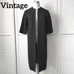Vintage ヴィンテージ　総レース　半袖　ロング　サマーノーカラージャケット