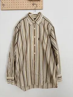 POLO ストライプ長袖シャツ L