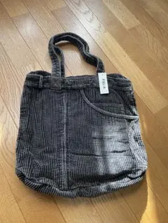 コーデュロイ トートバッグ グレー