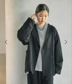 Wブレストジャケット/ブラック