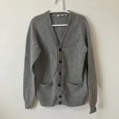 【ピュアウール】UNIQLO ユニクロカーディガン グレー Ｍサイズ メンズ