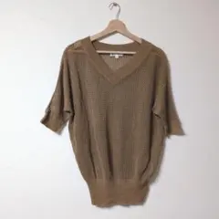 ★美品★MICHEL KLEIN ダークベージュ メッシュ 半袖【38/M】のサムネイル