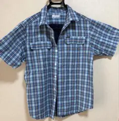 Columbia 半袖シャツ M 青系チェック　ベンチュリーのサムネイル
