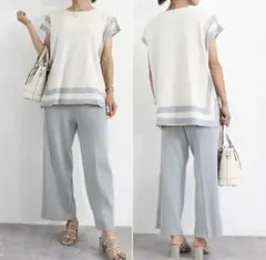 ニットセットアップ　半袖ニット　セットアップ