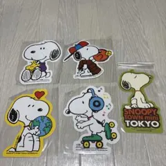 スヌーピー ダイカットステッカー五枚セット