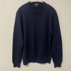 ユニクロ　スーピマコットンクルーネックセーター　ネイビー