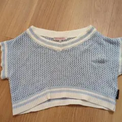 VIVIAN BLUE メッシュ編みクロップトップ 120