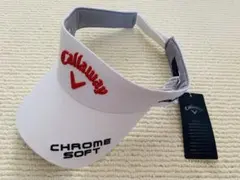 新品 キャロウェイゴルフ レディース ツアー サンバイザー ホワイト/レッド