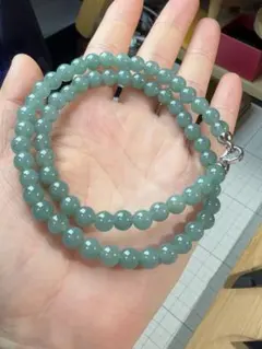 CS-0651天然本翡翠《本物保証》 藍水翡翠 ネックレス約42cm