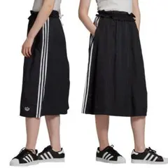 L【新品/即日発送】adidas オリジナルス レディース ラッフルスカート 黒のサムネイル