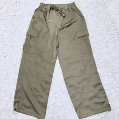 【GLACIER　グラシア】 きれいめカーゴパンツ　Mサイズ　カーキ