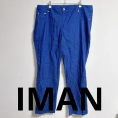 IMAN カジュアルパンツ 青色 サイズIX 大きめ