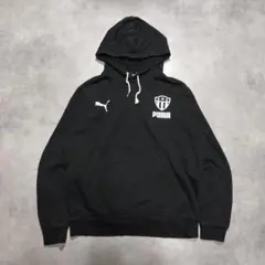 PUMA エンブレム ロゴ パーカー ブラック ワンポイント フーディ М