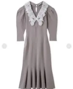 snidel エンブロイダリーカラーニットマーメイドワンピース　LAV