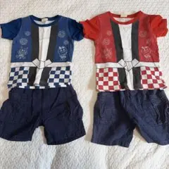 アンパンマン　お祭り　ベビーセットアップ　年子