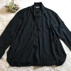 【UNIQLO×JW ANDERSON 】レーヨンボウタイブラウス Lブラック