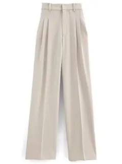 【hana様専用】GRL タックセンタープレスストレートワイドパンツ[ai36]