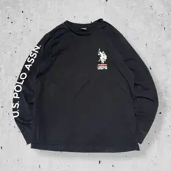 USPOLOASSNユーエスポロアッスンロンT黒ブラックL長袖ロゴTシャツ古着L