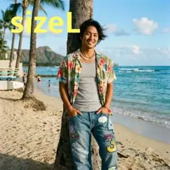 RealBvoice リアルビーボイス ワッペンデザイン ストレートデニム 32のサムネイル