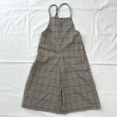 GLOBAL WORK チェック柄 ストラップ サロペット オーバーオール