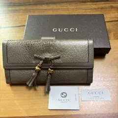【中古】箱付き　GUCCI 長財布 バンブータッセル レザーのサムネイル