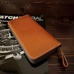 S24□コードバン × イタリアンレザー 長財布□馬 本革 ヌメ革 財布□青