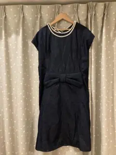 ジュンヤ ワタナベ デニム ワンピース パール リボン コムデギャルソン