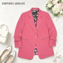 EMPORIO ARMANI テーラードジャケット ピンク 花柄裏地 レディースのサムネイル