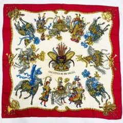 HERMES エルメス カレ90 太陽王の祝典 スカーフ タグあり レッド系 HERMES エルメス カレ90 太陽王の祝典 スカーフ シルク レディース