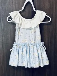 【美品】petit main フリルワンピース水着 80