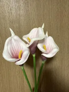 造花 カラー 花束 3本 紫　白