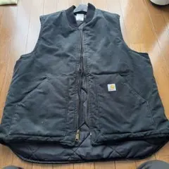 【USA製】Carhartt ダックベスト フェードブラック90s古着