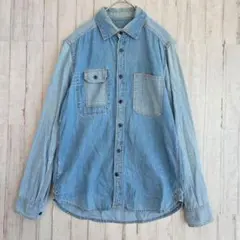 GAP デニムシャツ ライトブルー XS 綿100 長袖 カジュアル 春秋