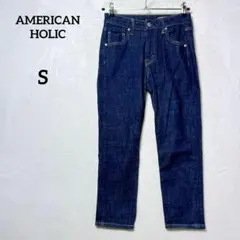 アメリカンホリック ストレッチ デニム パンツ インディゴ クロップド丈 『S』のサムネイル