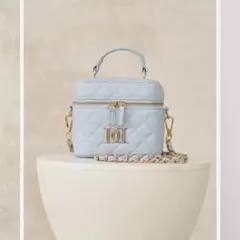 Darich キルティングスクエアミニバッグ ゴールドパーツ　SAX