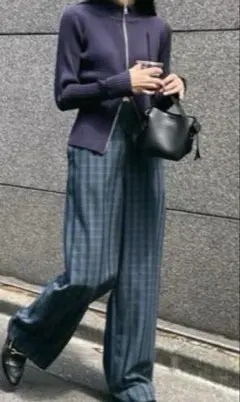 MOUSSY スタンドネック ジップアップ リブニット