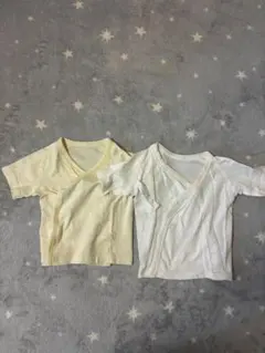 新生児〜ベビー肌着 2枚セット（黄色・白色）