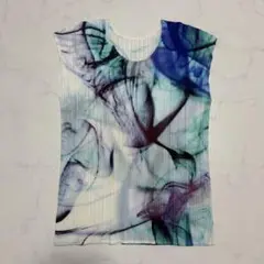 PLEATS PLEASE カットソー　水墨画　花　　和柄 PLEATS PLEASE カットソー 和柄 水墨画 花 - メルカリ