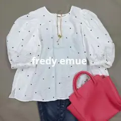 新品タグ付き✨ハート刺繍フリルカラーシャツブラウス fredy emue 38 