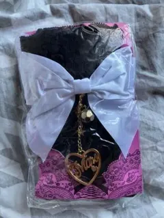 MARSレース白リボン付き黒マーズロゴチャームゆらゆらオーバーニーソックス新品