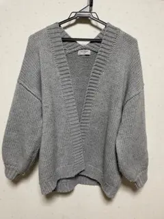 BACK NUMBER グレー Vネックカーディガン