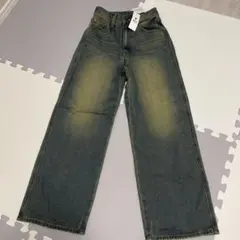 WEGO ストレートデニムパンツ ワイドデニムパンツ　濃加工
