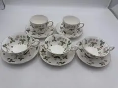フランス製ビンテージ arcopal 野の花 カップ＆ソーサー6客セット 