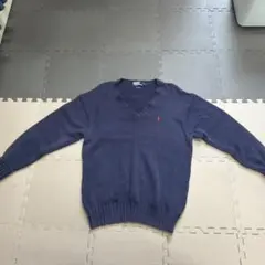 ポロ Vネックニットセーター ネイビー