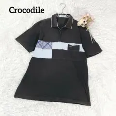 クロコダイル 半袖ポロシャツ ゴルフ L 配色 ダークグリーン コットンのサムネイル
