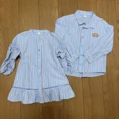 アプレレクール　リンクコーデ　シャツ（120cm）ワンピース（90cm）